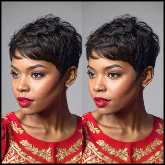 Human Hair Pixie Wig Glueless Lace Front Short Bob Throw On Go main image 4